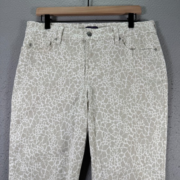 NYDJ Animal‎ Print Ankle Jeans Womens 12 Beige Lift Tuck Comfort Stretch Classic - Picture 4 of 15